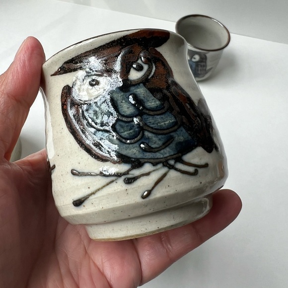 Set of 4 Vintage Owl Cups - Picture 8 of 13